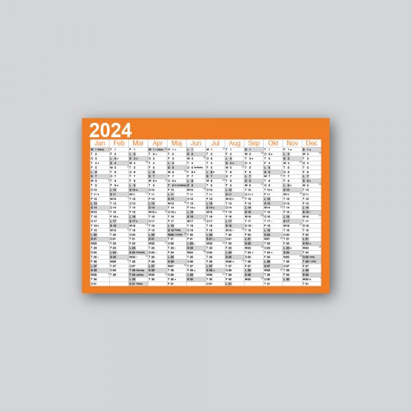 Trykt årskalender med flot design – praktisk planlægningsværktøj til kontor, hjem og markedsføring
